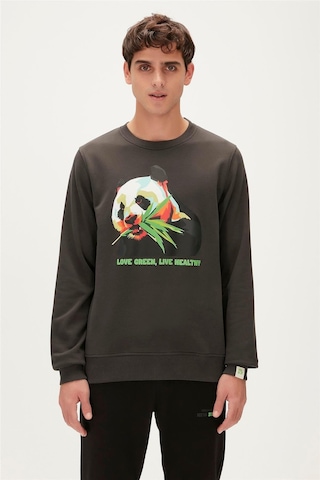 Bad Bear Re-bamboo Crewneck Erkek Sweatshirt-5575 Raven Füme