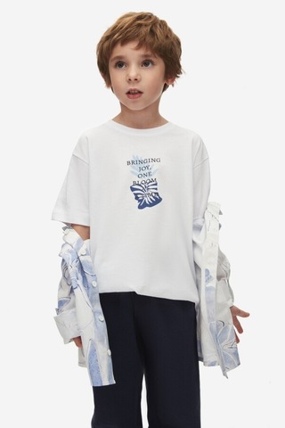 Xo Kids Erkek Çocuk Tişort 4-8 Yaş 48504 Beyaz