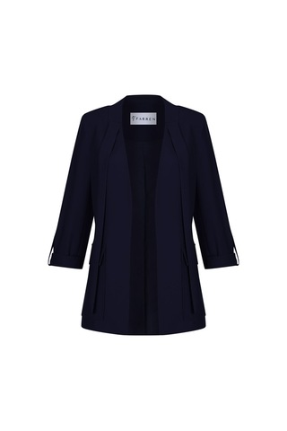 Kadın Apalet Detaylı Blazer Ceket Frn70703 Lacivert