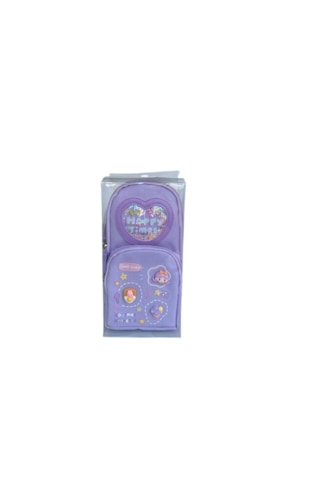 Astral İthal Happy Times Çift Bölme Kalemlik 10850 Çift Gözlü Geniş Hacim Şık Ve Kullanışlı Tasarım Lila