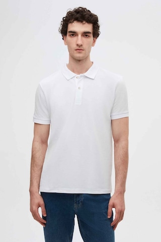 D's Damat Ds Damat Regular Fit Beyaz Pike Dokulu %100 Pamuk Kıvrılmaz Polo Yaka Nakışlı T-shirt 4HC14ORT51000 Beyaz