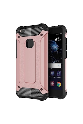 Huawei P10 Lite Silikon Armor Hybrid Zırh Kılıf Siyah