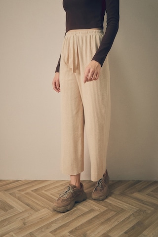 Fullamoda Basic Fitilli Beli Lastikli Pantolon 25kgb7155205438-bej 25KGB7155205438-Bej