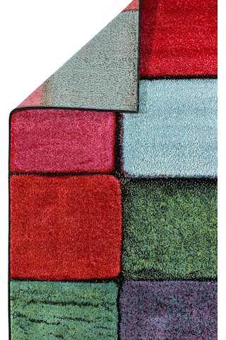 Konfor Halı Renkli Kare Duvar Taşı Modern Dokuma Halı