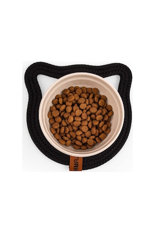 Gobypet Küçük Boy Jüt Hasır Kulaklı Yuvarlak Kedi Köpek Mama Paspası, Matı, Çok Amaçlı Altlık