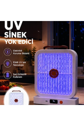 Elektrikli Sinek Öldürücü Uv Işıklı Masaüstü Cihaz Beyaz Renk