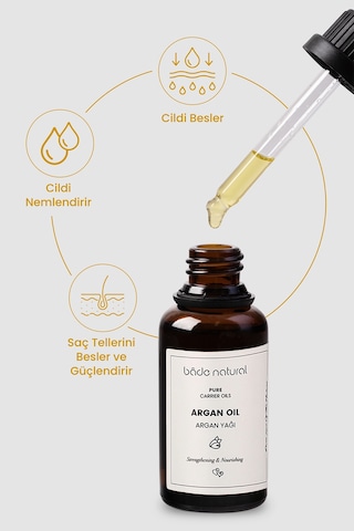 Bade Natural Soğuk Sıkım Argan Yağı 30 ML