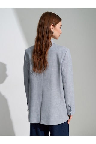 DİLVİN 60811 Keten Karışımlı Blazer Ceket-mavi