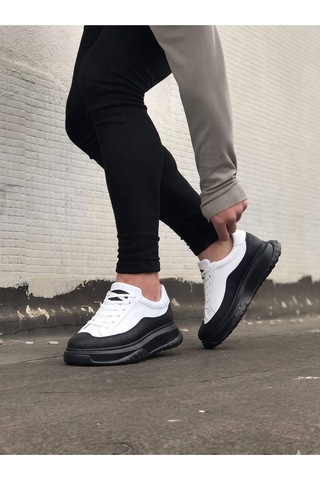 Aymood Jy507 Alone Bağcıklı Cilt Erkek Günlük Sneaker Ayakkabı Cst Beyaz/siyah