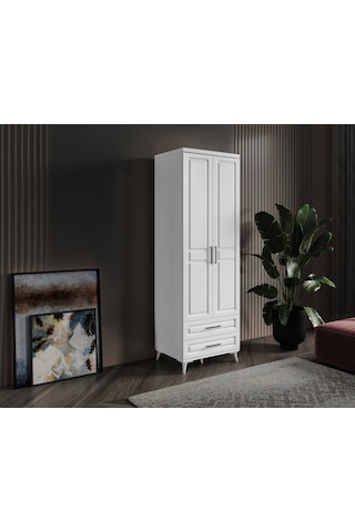 GuneyStore Gözde 2 Kapaklı Komple MDF Beyaz Gardırop