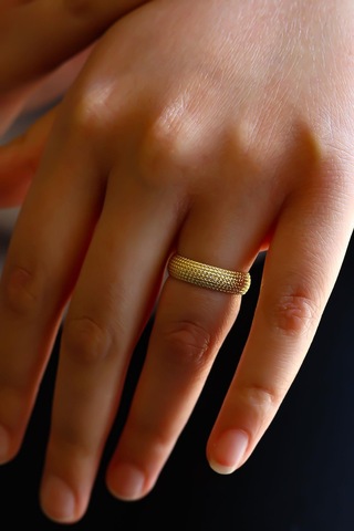 Semiz Altın Lazerli Taşsız Altın Alyans