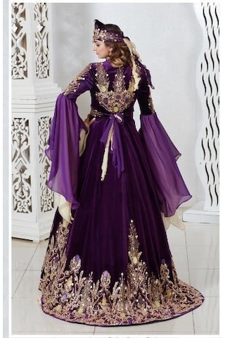 Ceyyiz Bindallı Kına Elbisesi 5 Parça Menekşe