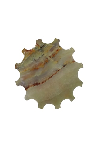 Oniks Doğal Taş Teslim Taşı - 15 Cm Çapında El Yapımı Özel Tasarı