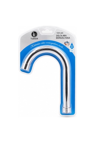 Tudor Tdr-285 Kuğu Kısa Delta Mix Batarya Borusu - Evye Ve Lavabo, Krom Kaplama, Süzgeçli Uç, Vakumlu
