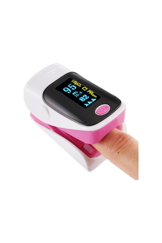 Sones Ab-80 Hassas Parmak Nabız Oksimetresi Kan Oksijen Monitörü Pembe
