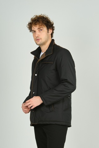 Daynax Erkek Dik Yaka Fermuarlı Ve Çıtçıt Kapamalı Cep Detaylı Mont Kaban 4520 Siyah Siyah