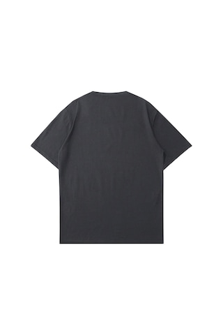 Victory Baskılı Süprem Füme T-shirt - Oversize Bisiklet Yaka Tişört Gri