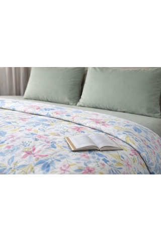 Faralya Life Baskılı Çift Kişilik Pike Takımı 200x220 Cm Pike 240x260 Çarşaf 2 Adet 50x70 Yastık Kılıfı %100 Pamuk Yumuşak Dokulu Yatak Örtüsü Seti Yeşil 