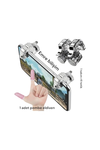 Profesyonel Metal Tetik R11 Mobil Oyun Eldiveni Pembe Parmaklık 1 Çift 2 Adet Toplam 2 Çift 4 Adet