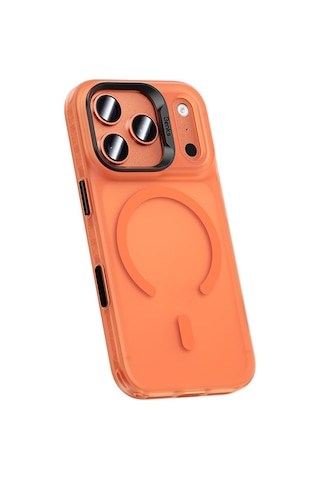 İphone 17 Pro Max Uyumlu Kılıf M-safe Şarj Özellikli Benks C-magnet Lucid Armor Kapak Turuncu Turuncu