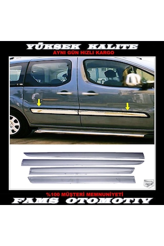 Peugeot Partner Tepee Krom Yan Kapı Çıtası 4 Kapı 2008 Üzeri