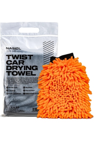 Nasiol-SET 22-Mikrofiber Araç Kurulama Havlusu 60x90cm ve Peluş Araç Yıkama Eldiveni Seti Nasiol-SET 22-Mikrofiber Araç Kurulama Havlusu 60x90cm ve Peluş Araç Yıkama Eldiveni Seti