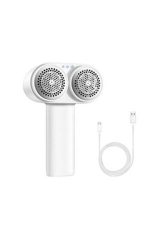 Bosphorusboutique02 İki Uçlu Kuru Top Dürtme Aleti, 3 Vites, 6 Bıçak, Kalın Kafes, 2000mah Li-pil, Beyaz Beyaz