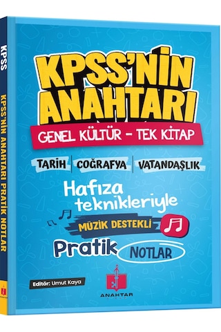 2026 Kpss'nin Anahtarı Hafıza Teknikleriyle Müzik Destekli Pratik Notlar - Genel Kültür Tek Kitap