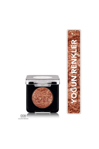 Flormar Yoğun Işıltılı Göz Farı - Baked Eyeshadow -008 Golden Brown- 8682536052481