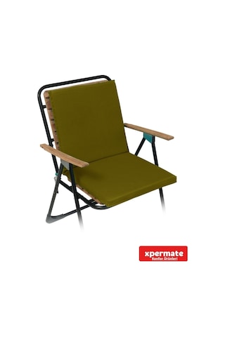 Xpermate Arkalıklı Fermuarlı 40 x 40 CM Sırtlıklı Sandalye Minderi Yeşil