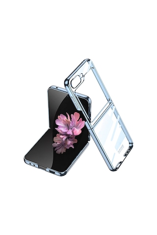 Zore Galaxy Uyumlu Z Flip 6 Kılıf Msra Full Camlı Kıpta Kapak-mavi Mavi