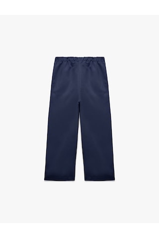 Koton Düğmeli Modal Karışımlı Geniş Paça Pantolon Lacivert 6skg40010aw
