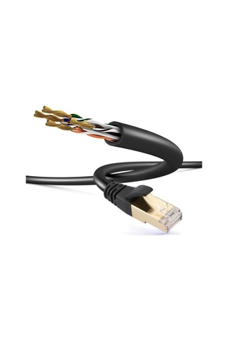 Network Kablo - Cat. 8 - Siyah - 1 Metre