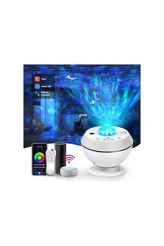 Samdoo Akıllı Alexa Yıldız Projeksiyonu, Çocuklar İçin Uyku Lambası, Ses Kontrol Ve Zamanlayıcı, Galaxy Uyumlu 360 Odalar İçin