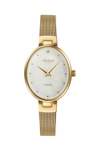 Obaku Denmark V312lxgwmg Quartz Altın Hasır Kordon 24 Mm Kadın Kol Saati Altın