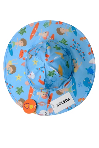 Soleda Uv Korumalı Çift Taraflı Ayarlanabilir Bebek Çocuk Şapkası Journey Under The Sea Mavi