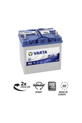 12V 65 Ah Amper 650A Varta Akü Start-Stop Efb Blue Dynamic N65 / 367483670