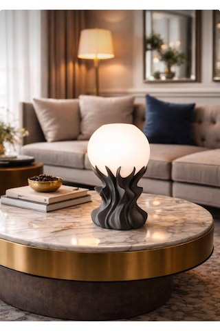 3dlab Core Dekoratif Masa Lambası Modern Heykelsi Tasarım Lüks Salon Ve Ofis Aydınlatması Siyah