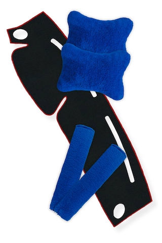 Hyundai Accent Yumurta Kasa 1996-2000 Torpido Halısı + 2 Li Oto Boyun Yastığı & Emniyet Kemer Pedi Siyah