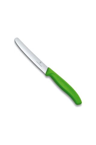 Victorinox 6.7836.L114 SwissClassic 11 CM Domates & Sosis Bıçağı Yeşil