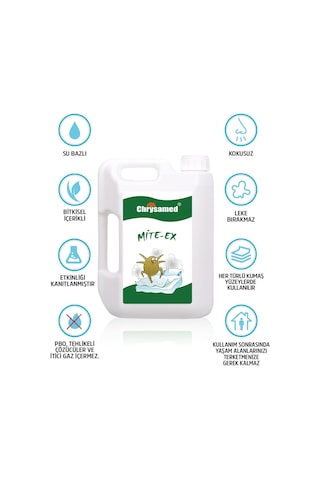 Chrysamed Mite-Ex Akarlara Karşı Etikili Kokusuz İlaç 2 Lt
