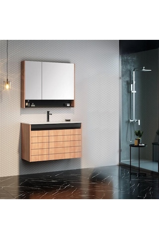 Orka Ricato 80 Cm Mdf Morgana Kiraz Banyo Dolabı Takımı Çok Renkli