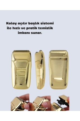 Altın Kaplama Kablolu Erkek Tıraş Makinesi Favori Aparatlı