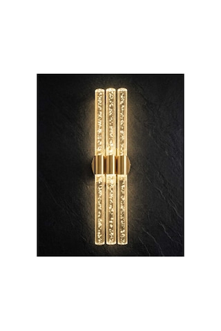 Bubbleflux Trio Large 51 Cm Modern Tasarım Led Aplik - Duvar Lambası - Gold - Pilli - Günışığı Altın