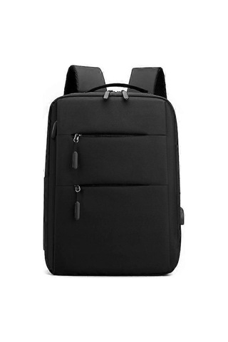 Fastbuy İnce, Suya Dayanıklı Tasarıma Sahip, Usb Şarj Portlu, 15,6 İnç Dizüstü Bilgisayarlara Uygun Siyah Sırt Çantası