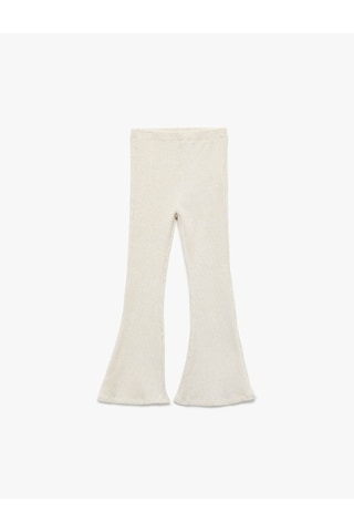 Koton Viskon Karışımlı Kaşkorse Slim Fit İspanyol Paça Bej Kız Çocuk Pantolon 6wkg40038ak Bej
