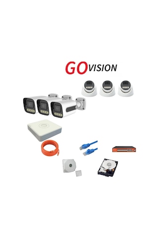 6'lı 4mp 4k Ultra Hd Ip Güvenlik Kamera Seti Gece Görüşlü, Dış Mekan Uyumlu -118224