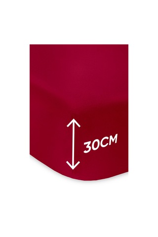 Eponj Home Penye Lastikli Çarşaf Pamuklu Jersey Çift Kişilik 160x200cm Bordo Bordo