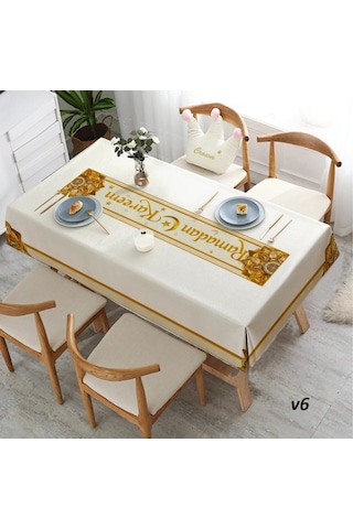 Golden Laurel Ramazan Ayına Özel, Leke Tutmaz, Dertsiz Masa Örtüsü 150x220 - V6 Gold Gold