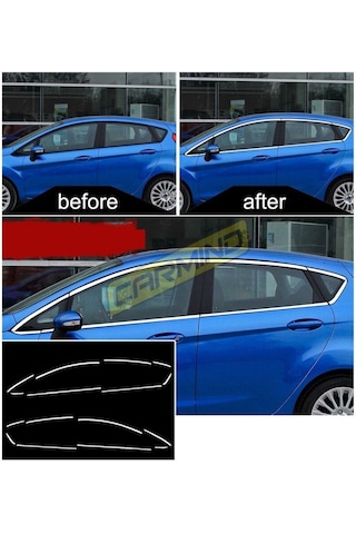 Ford Fiesta Krom Cam Çerçevesi Set 2009-2017 16 Parça